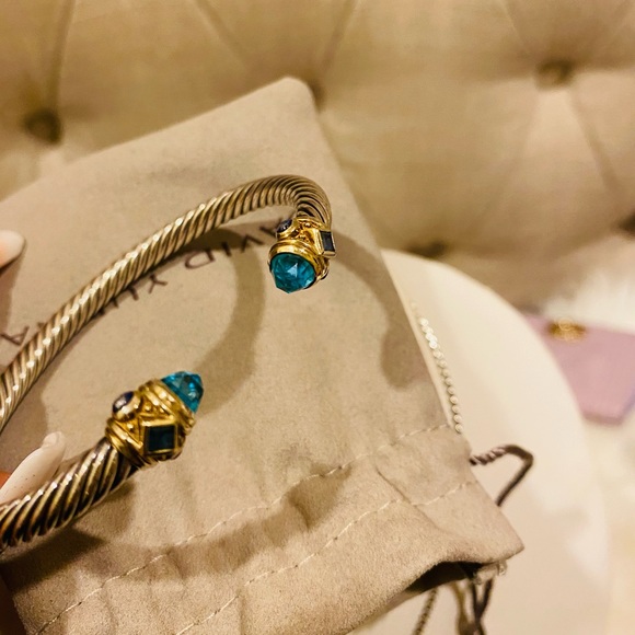 David Yurman Renaissance blue topaz bracelet - Picture 3 of 4